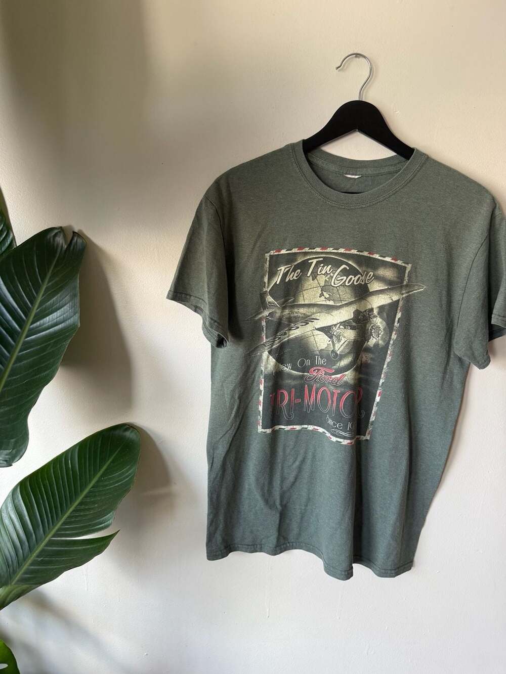 Ford Tri-Motor T-Shirt Green Graphic Tee